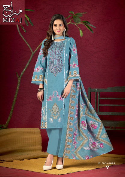 M Print Vol 4 Mizaj Mix Cotton Karachi Salwar Suits Wholesaler India