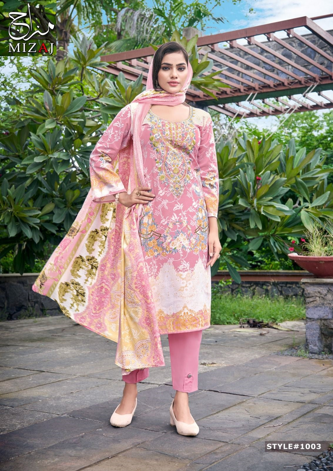 M Prints Vol 1 Mizaj Cotton Karachi Readymade Suits Supplier Ahmedabad