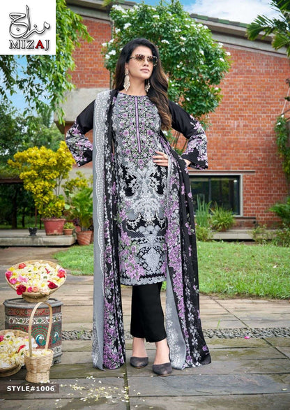 M Prints Vol 1 Mizaj Cotton Karachi Salwar Suits Wholesaler India