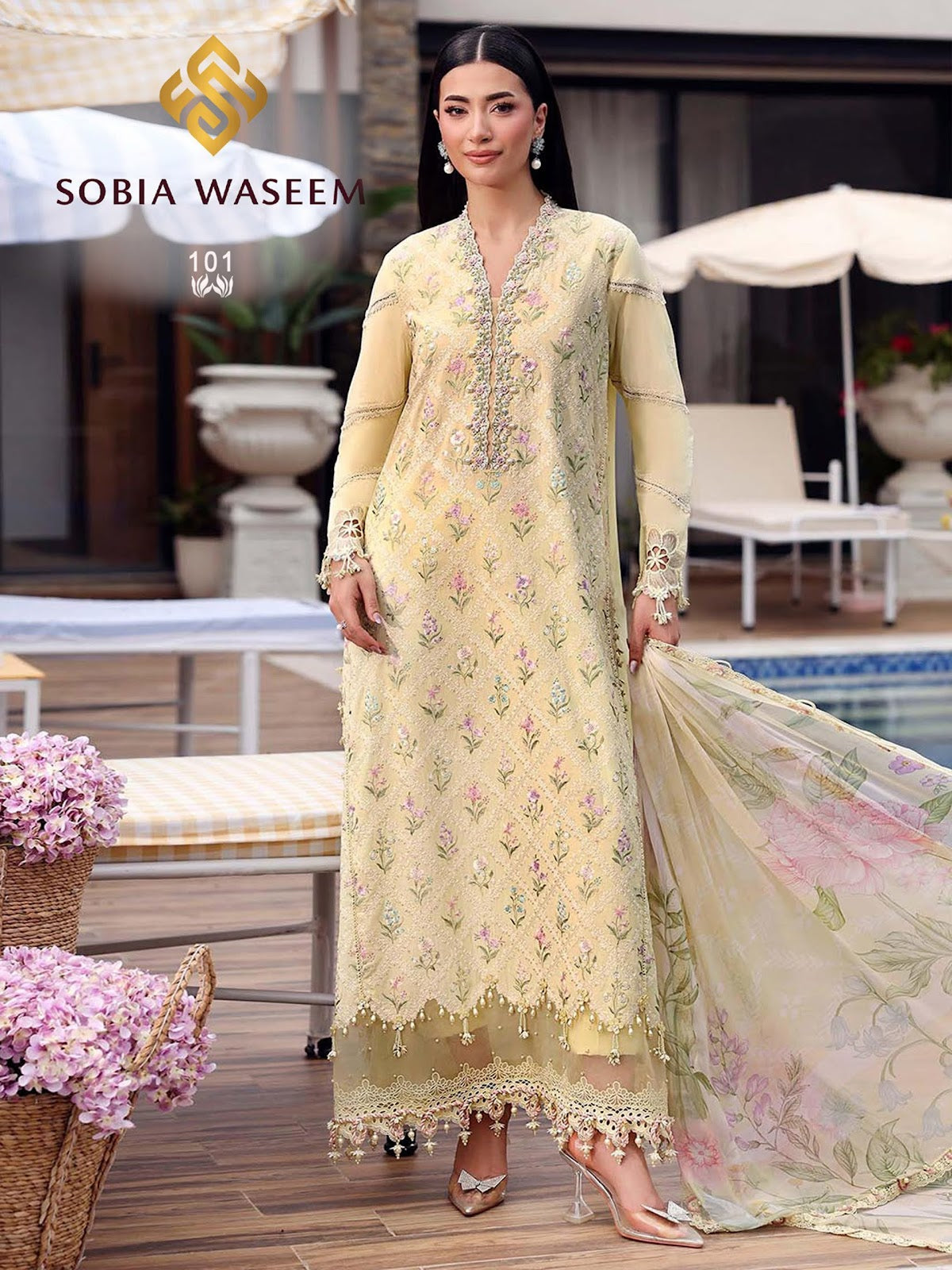 M Prints Vol 1 Sobia Waseem Lawn Cotton Karachi Salwar Suits Exporter India