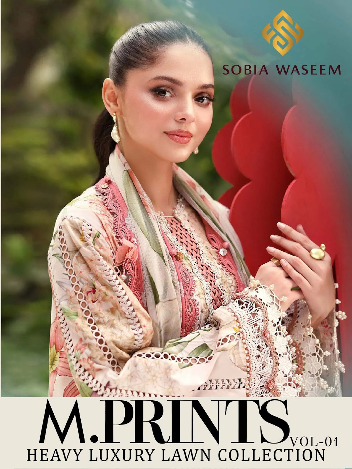 M Prints Vol 1 Sobia Waseem Lawn Cotton Karachi Salwar Suits Exporter India