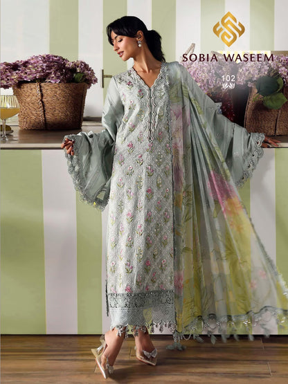 M Prints Vol 1 Sobia Waseem Lawn Cotton Karachi Salwar Suits Exporter India