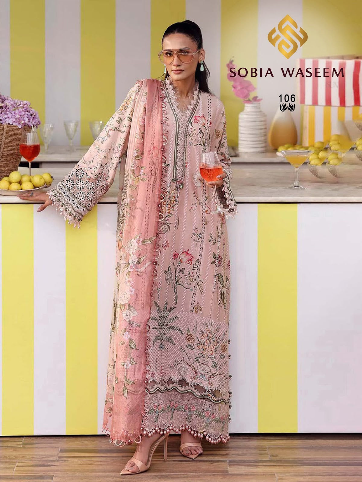 M Prints Vol 1 Sobia Waseem Lawn Cotton Karachi Salwar Suits Exporter India
