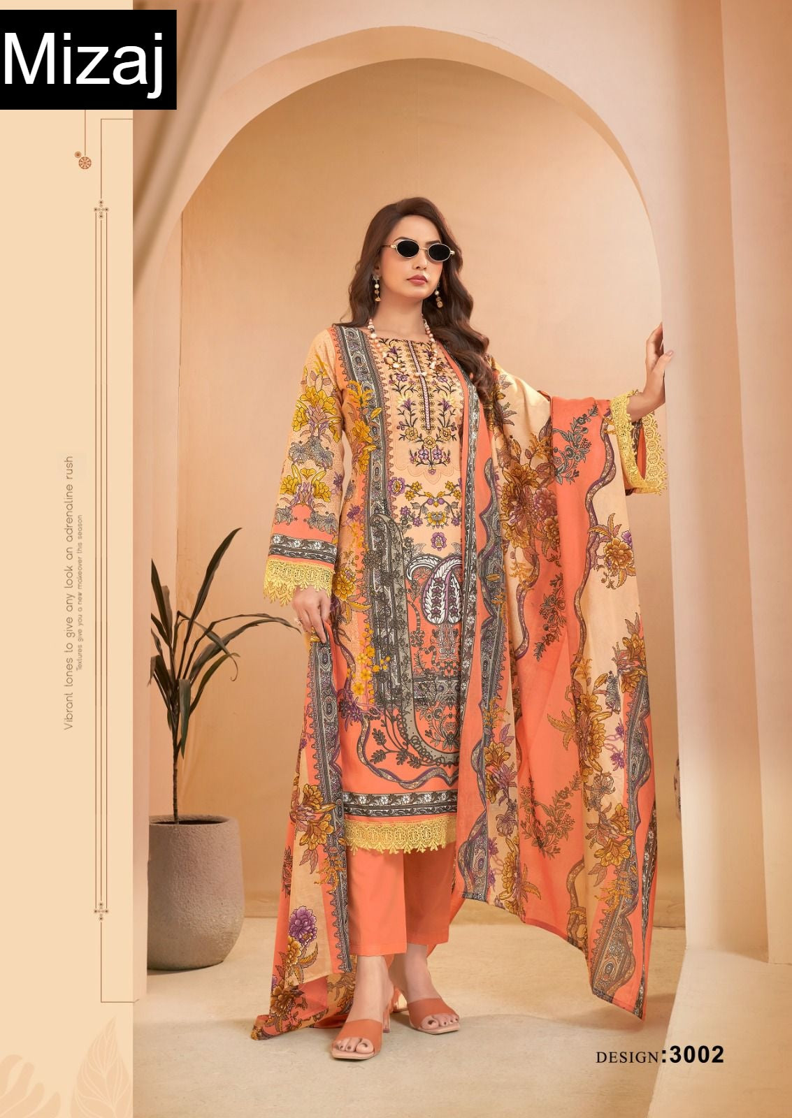 M Prints Vol 3 Mizaj Cotton Karachi Salwar Suits Wholesaler Gujarat