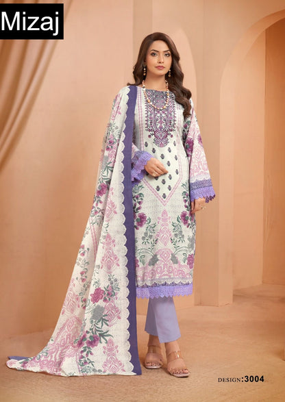 M Prints Vol 3 Mizaj Cotton Karachi Salwar Suits Wholesaler Gujarat