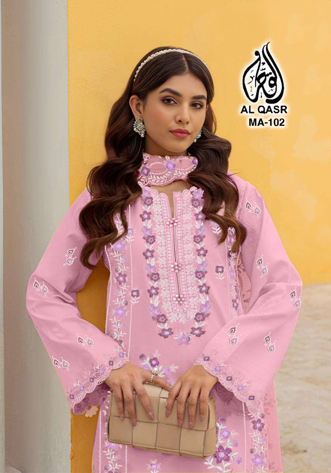 Ma-102 Al Qasr Faux Georgette Pakistani Readymade Suits Manufacturer Ahmedabad