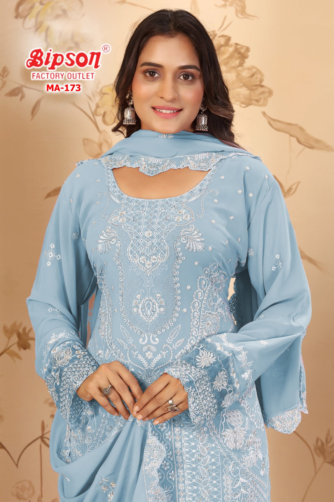 Ma 173 Bipson Prints Fox Georgette Pakistani Readymade Suits Exporter India