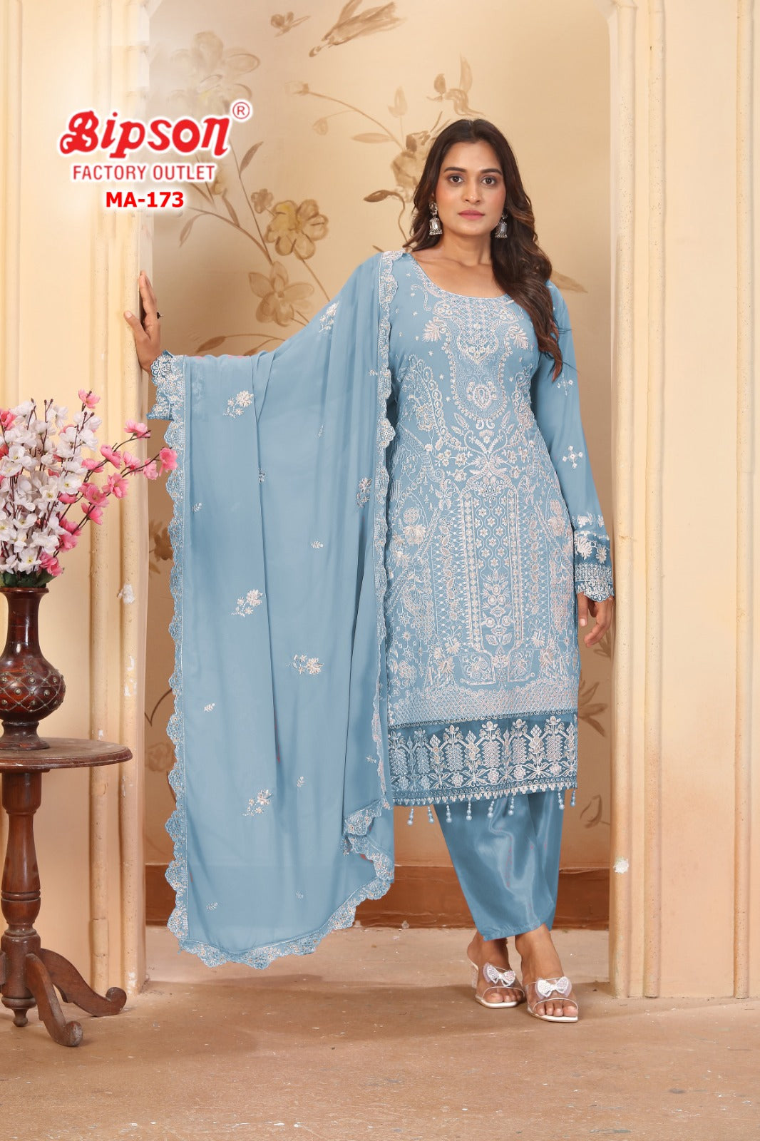 Ma 173 Bipson Prints Fox Georgette Pakistani Readymade Suits Exporter India