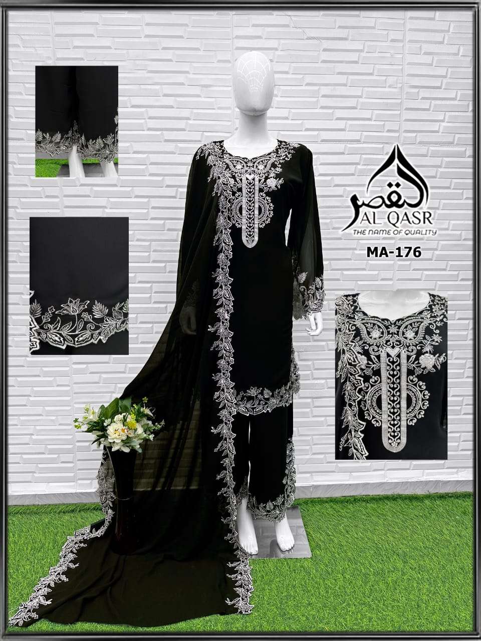 Ma 176 Al Qasr Fox Georgette Pakistani Readymade Suits Exporter Ahmedabad