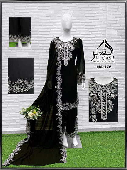Ma 176 Al Qasr Fox Georgette Pakistani Readymade Suits Exporter Ahmedabad