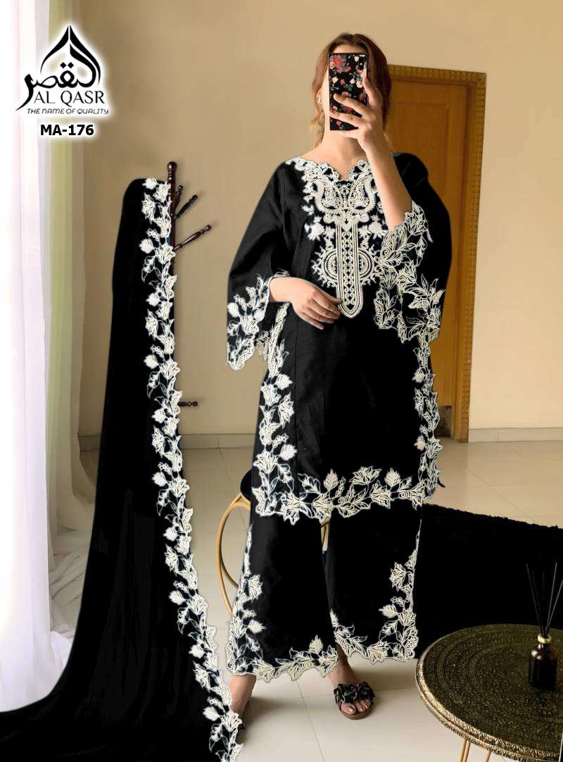Ma 176 Al Qasr Fox Georgette Pakistani Readymade Suits Exporter Ahmedabad
