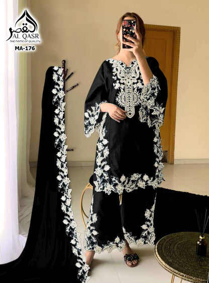 Ma 176 Al Qasr Fox Georgette Pakistani Readymade Suits Exporter Ahmedabad