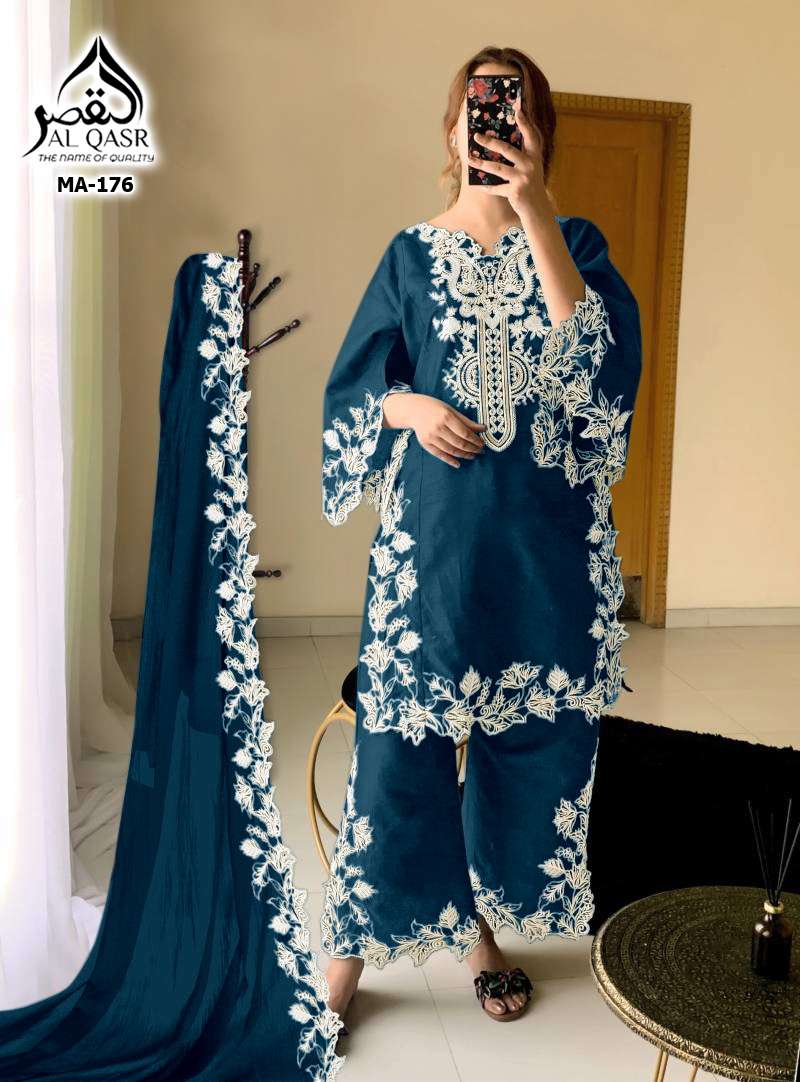Ma 176 Al Qasr Fox Georgette Pakistani Readymade Suits Exporter Ahmedabad