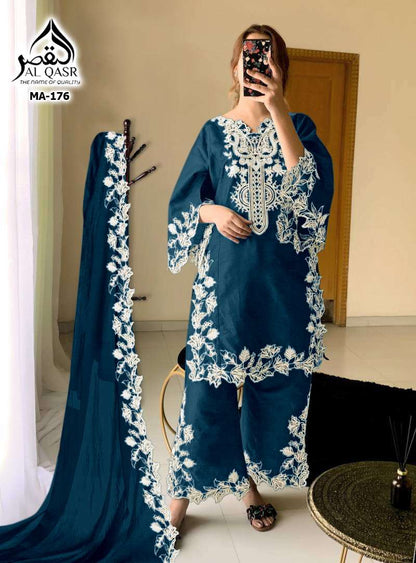 Ma 176 Al Qasr Fox Georgette Pakistani Readymade Suits Exporter Ahmedabad
