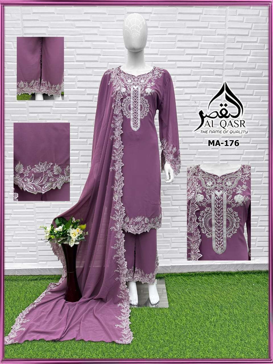 Ma 176 Al Qasr Fox Georgette Pakistani Readymade Suits Exporter Ahmedabad
