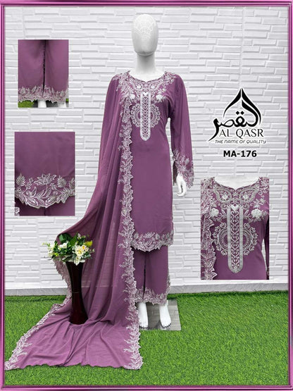 Ma 176 Al Qasr Fox Georgette Pakistani Readymade Suits Exporter Ahmedabad