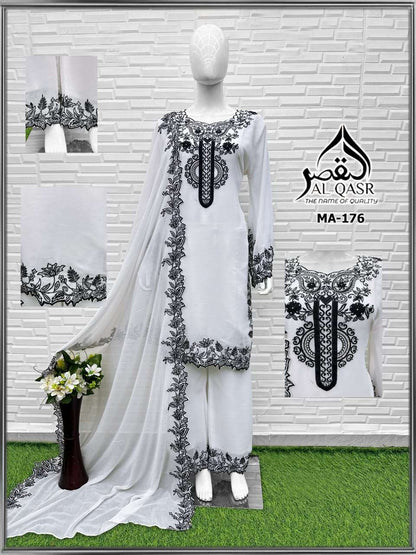 Ma 176 Al Qasr Fox Georgette Pakistani Readymade Suits Exporter Ahmedabad