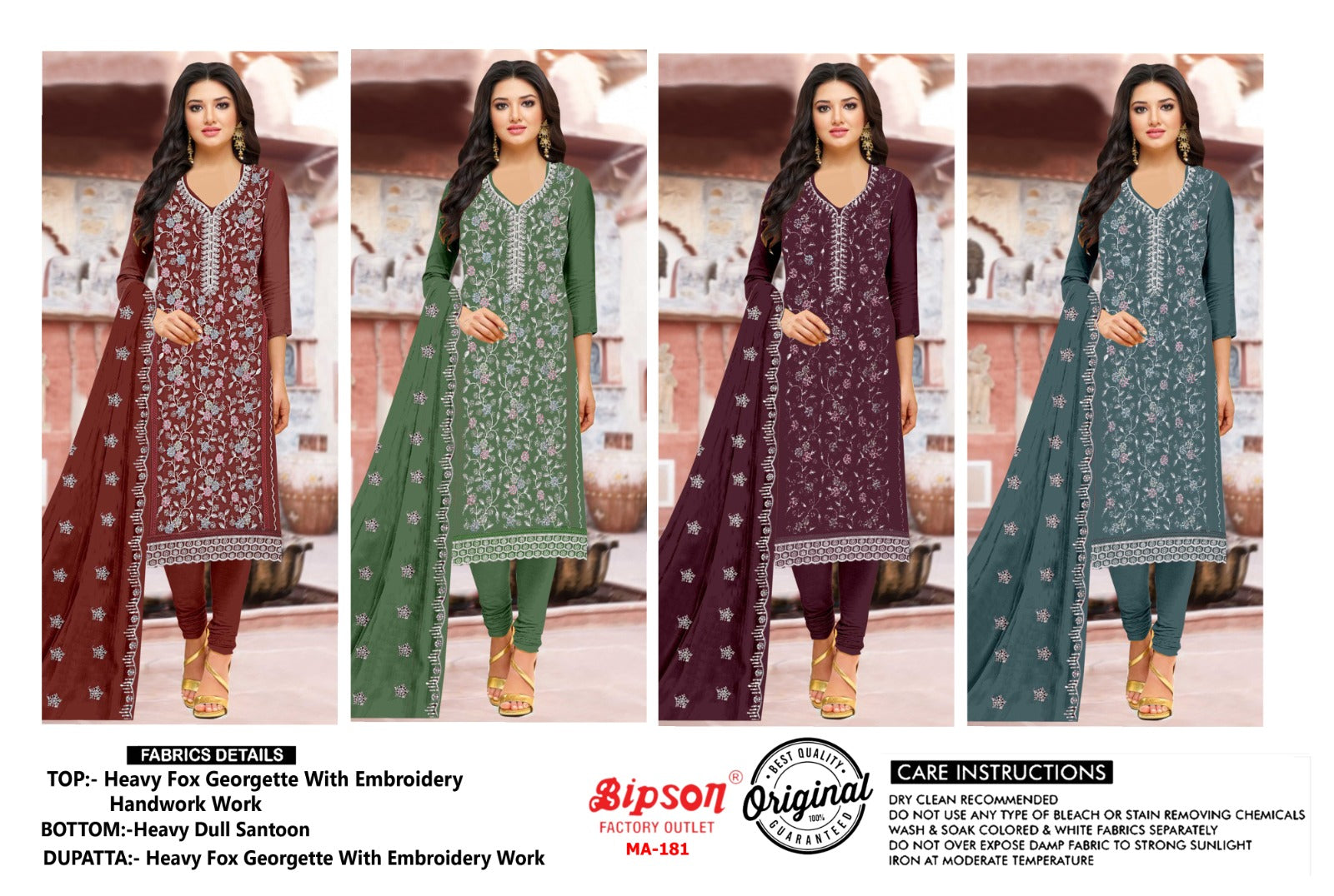 Ma 181 Bipson Prints Fox Georgette Pakistani Readymade Suits Manufacturer India