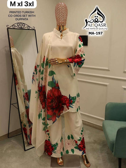 Ma 197 Co Ord Al Qasr Satin Karachi Readymade Suits Supplier Ahmedabad