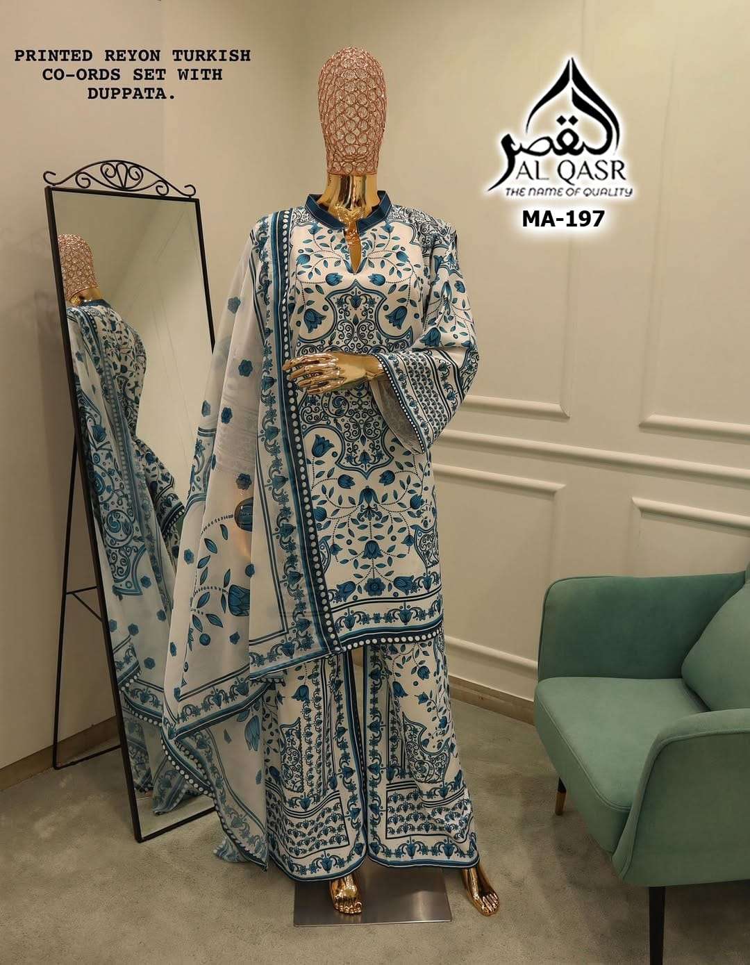 Ma 197 Co Ord Al Qasr Satin Karachi Readymade Suits Supplier Ahmedabad