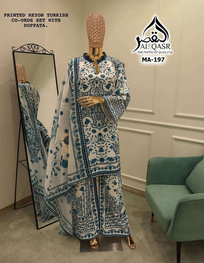 Ma 197 Co Ord Al Qasr Satin Karachi Readymade Suits Supplier Ahmedabad