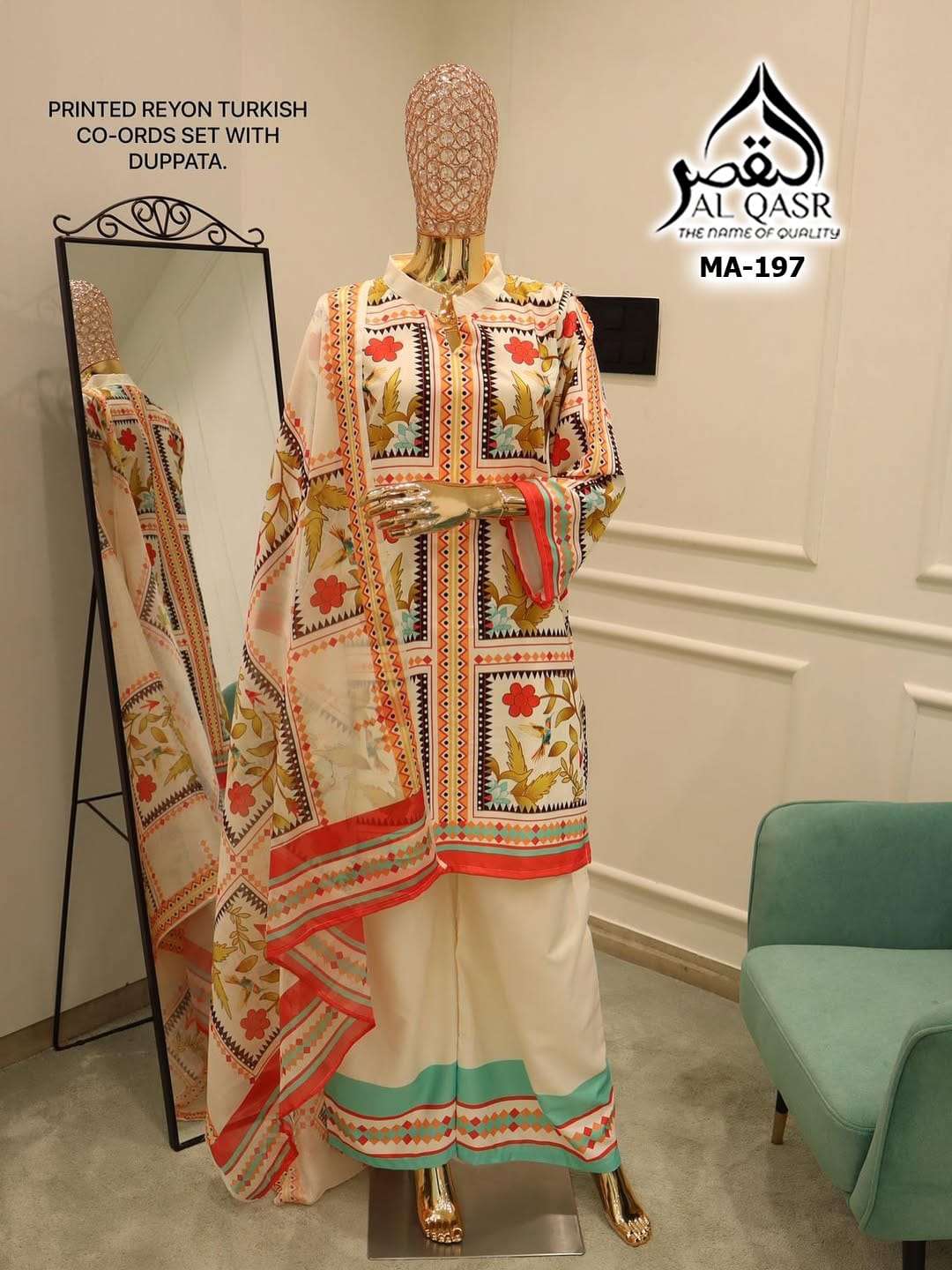 Ma 197 Co Ord Al Qasr Satin Karachi Readymade Suits Supplier Ahmedabad