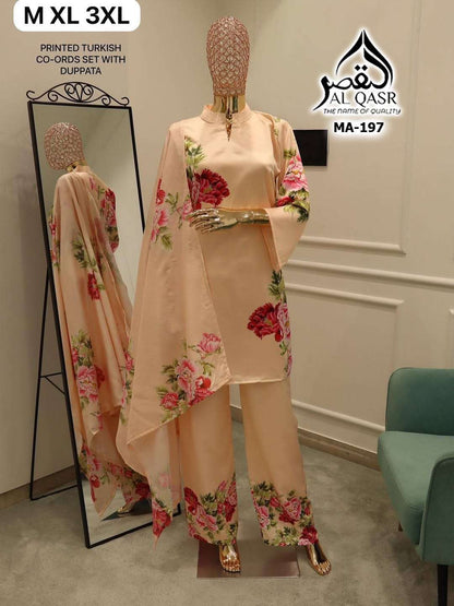 Ma 197 Co Ord Al Qasr Satin Karachi Readymade Suits Supplier Ahmedabad