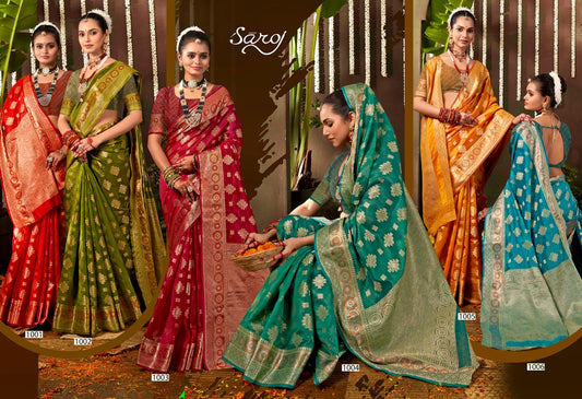 Maa Vaibhav Organza Vol 11 Saroj Sarees Wholesale Rate