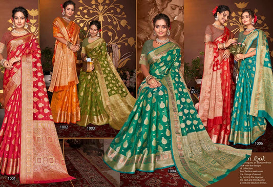 Maa Vaibhav Organza Vol 5 Saroj Sarees Wholesaler Gujarat