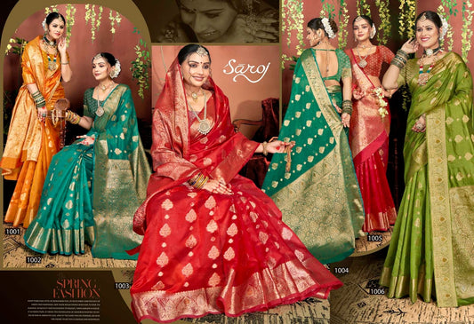 Maa Vaibhav Organza Vol 8 Saroj Sarees Supplier