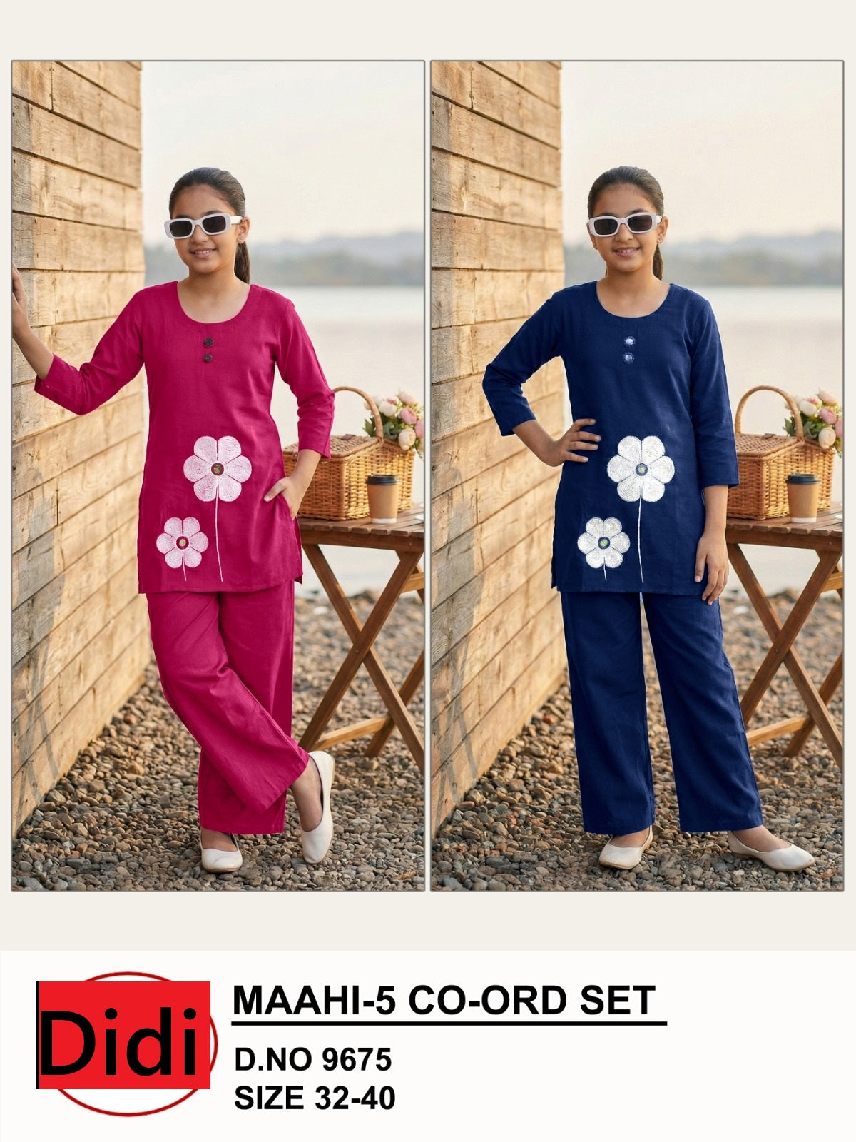 Maahi 5 Dn 9675 Didi Vetican Silk Girls Co Ord Set Wholesale Price