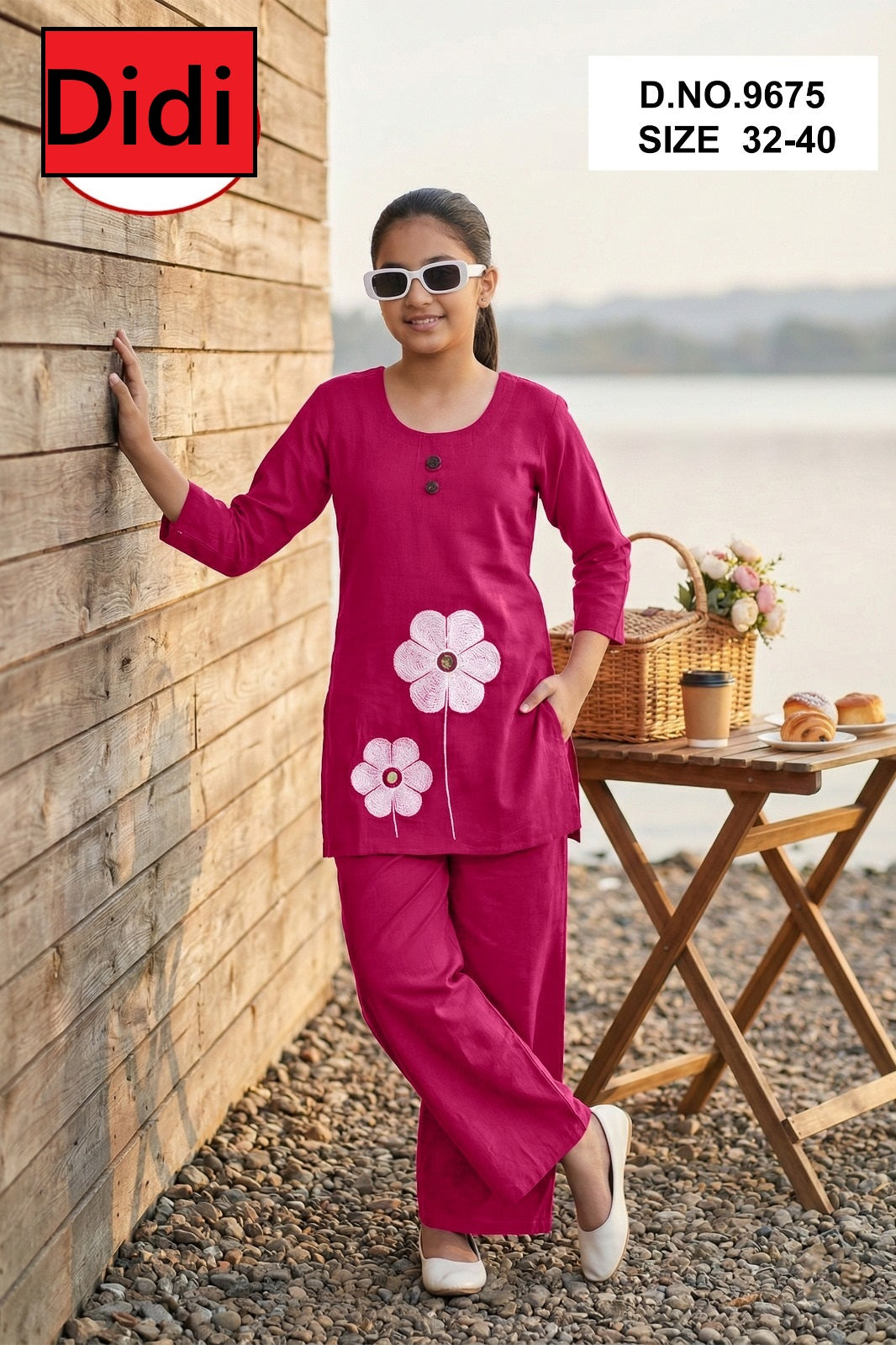 Maahi 5 Dn 9675 Didi Vetican Silk Girls Co Ord Set Wholesale Price