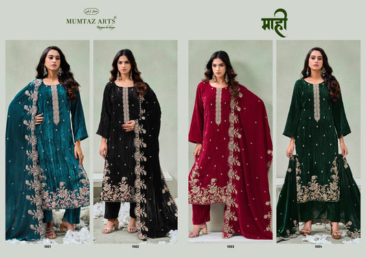 Maahi Bottom Edition Mumtaz Arts Crush Velvet Suits Exporter India