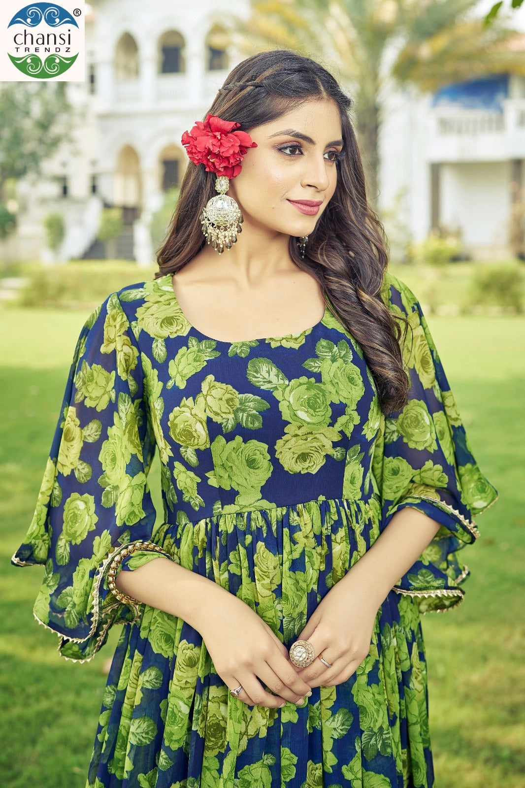 Maahi Chansi Trendz Georgette One Piece Gown Wholesale Price