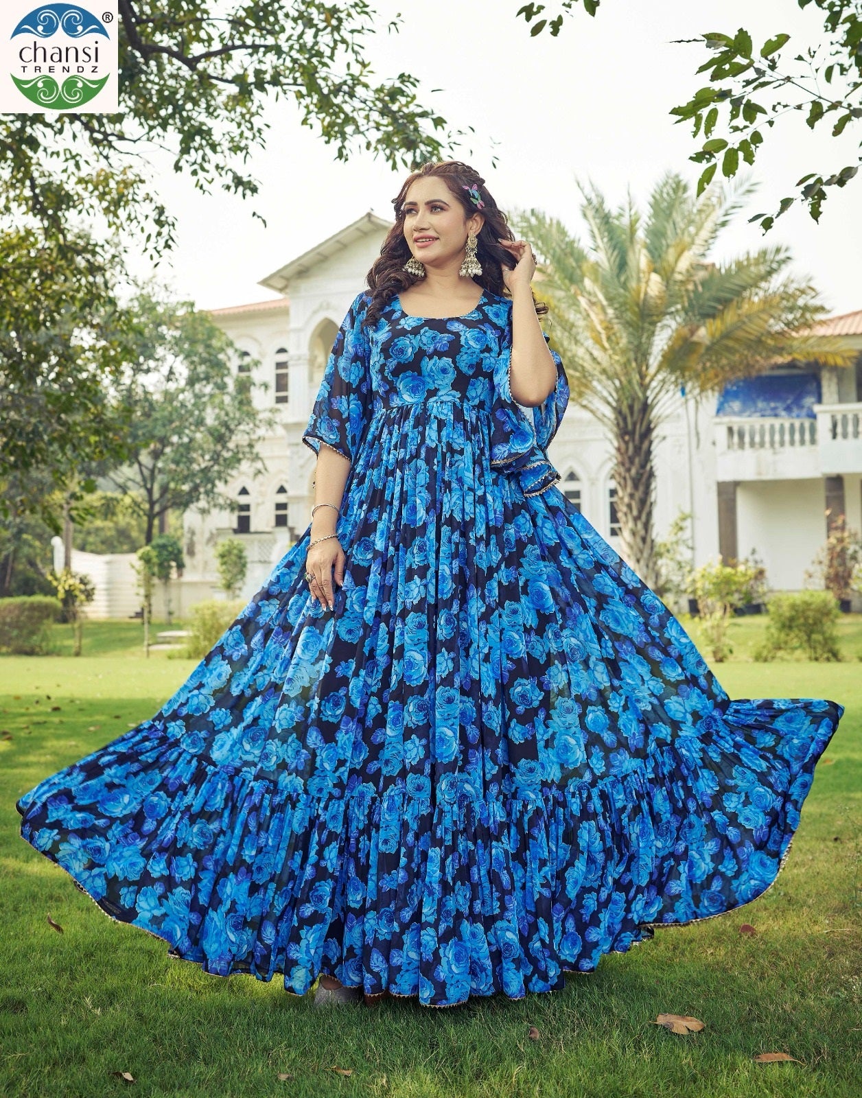 Maahi Chansi Trendz Georgette One Piece Gown Wholesale Price