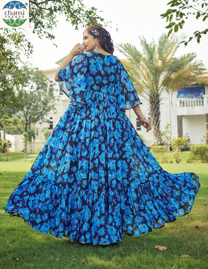 Maahi Chansi Trendz Georgette One Piece Gown Wholesale Price