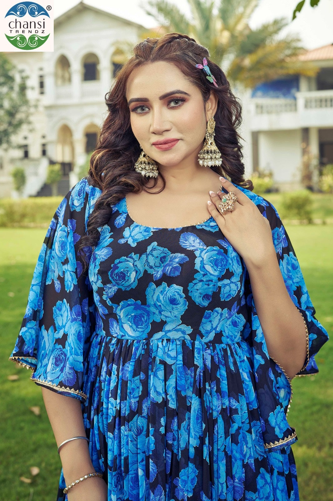 Maahi Chansi Trendz Georgette One Piece Gown Wholesale Price