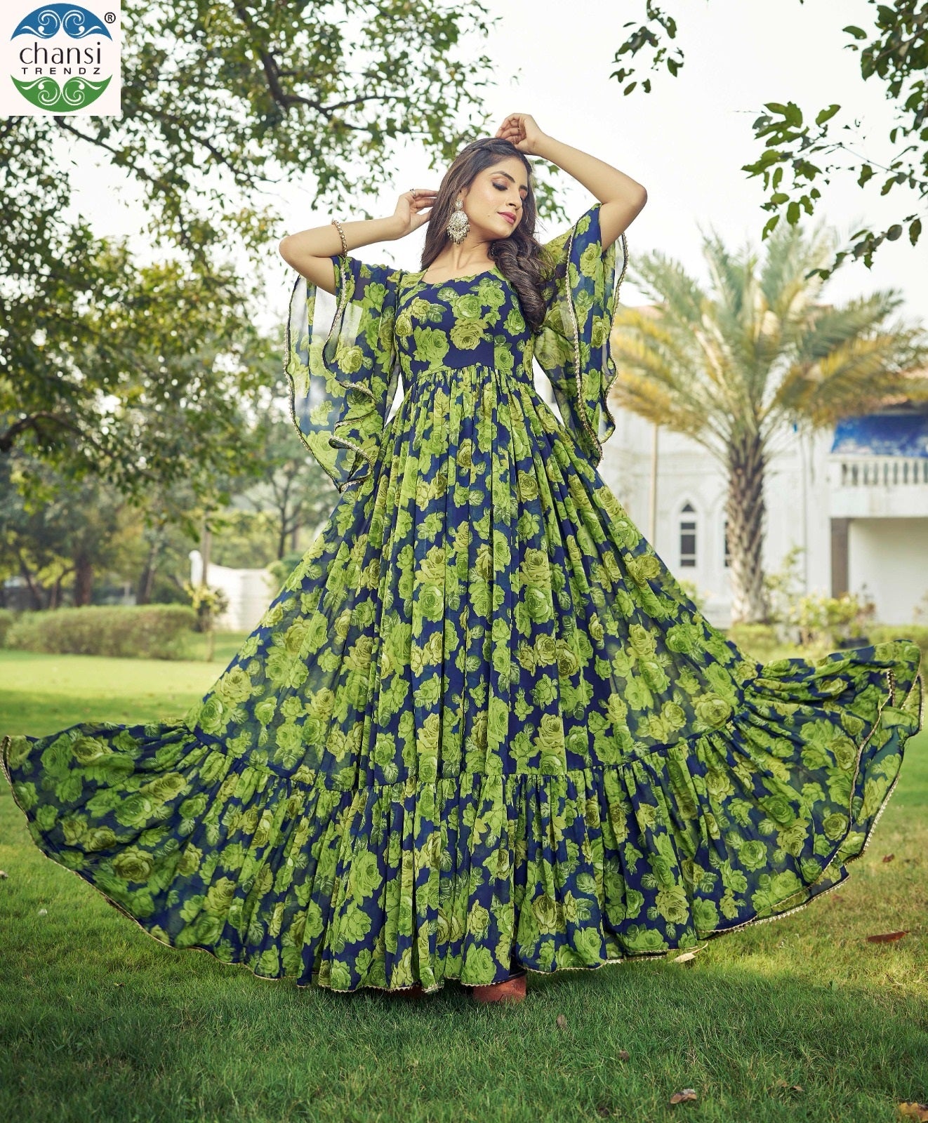 Maahi Chansi Trendz Georgette One Piece Gown Wholesale Price