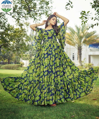 Maahi Chansi Trendz Georgette One Piece Gown Wholesale Price