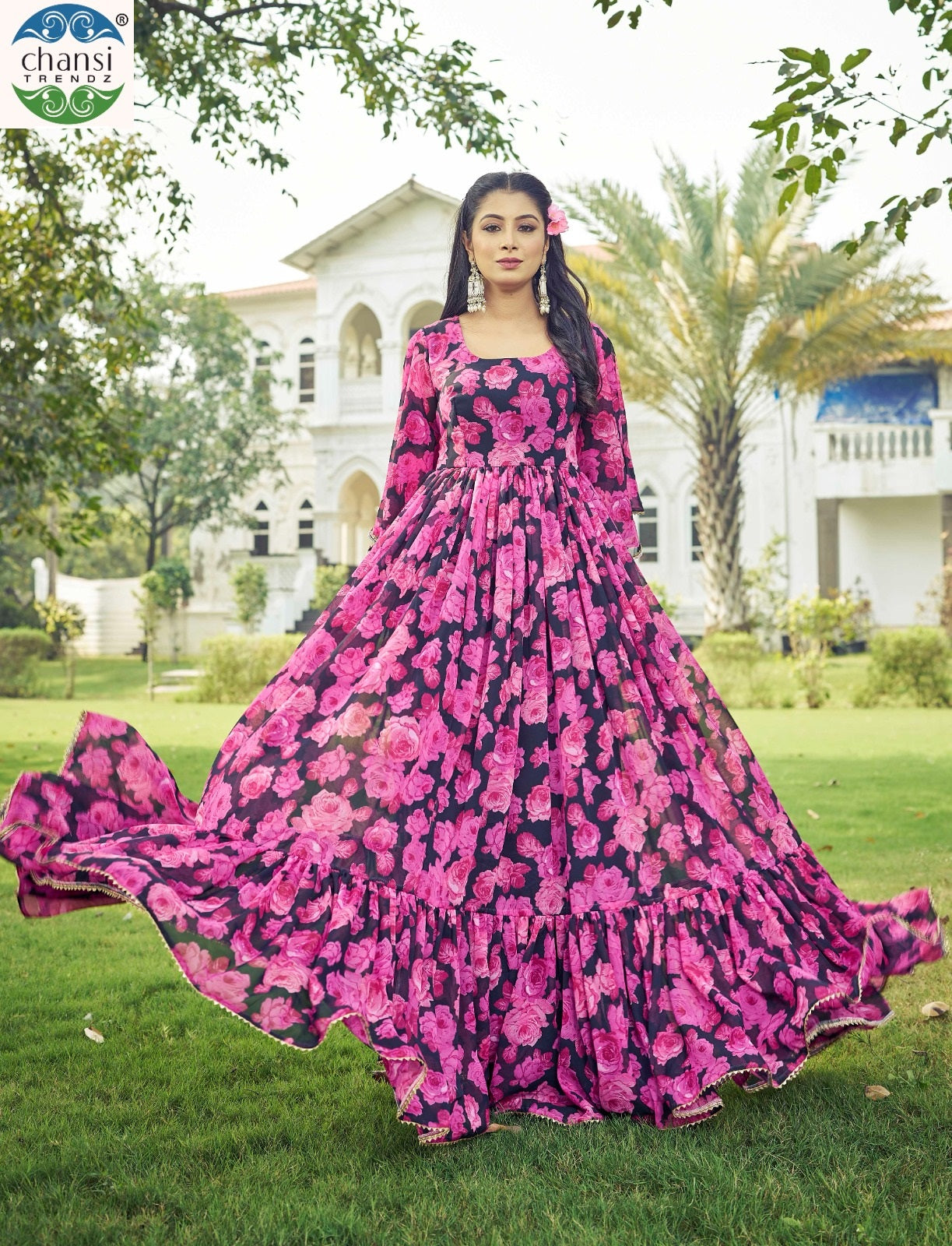 Maahi Chansi Trendz Georgette One Piece Gown Wholesale Price