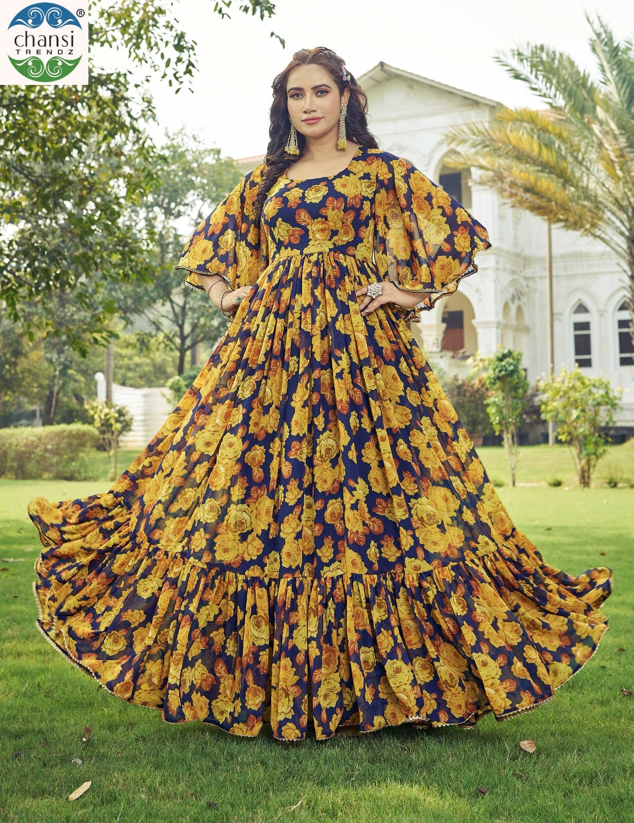 Maahi Chansi Trendz Georgette One Piece Gown Wholesale Price