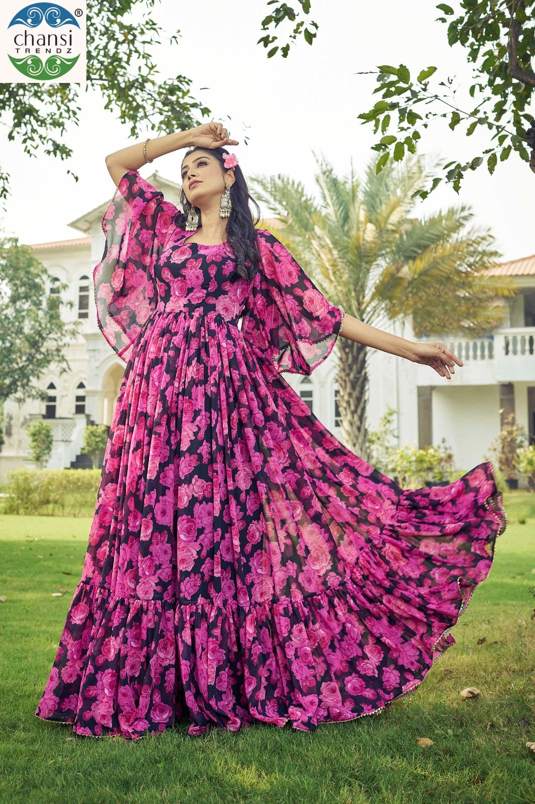 Maahi Chansi Trendz Georgette One Piece Gown Wholesale Price