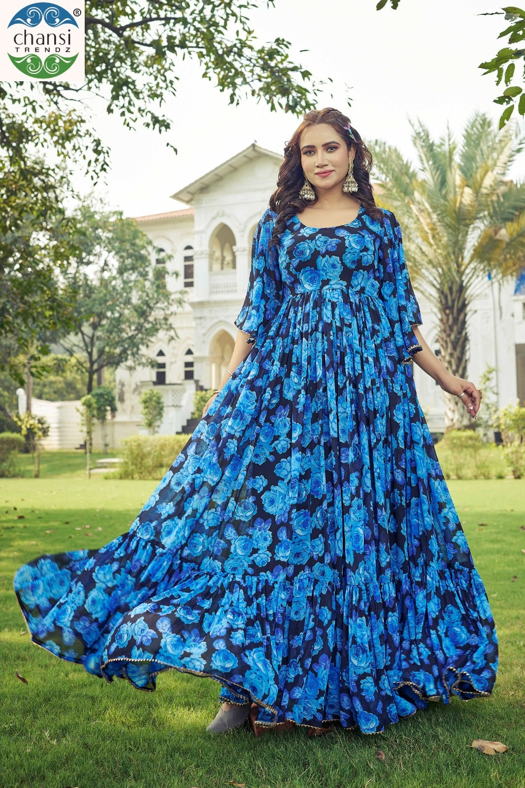 Maahi Chansi Trendz Georgette One Piece Gown Wholesale Price