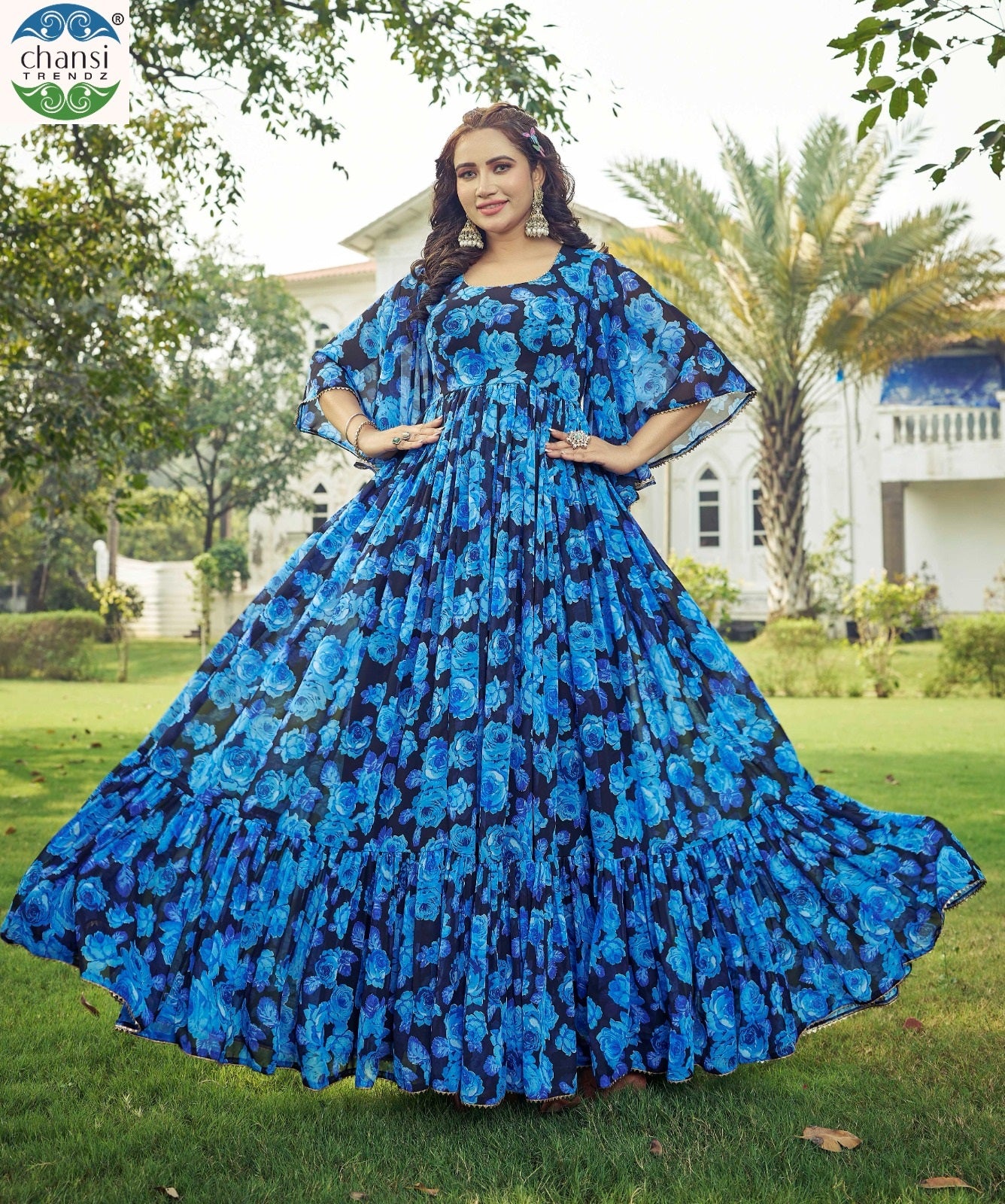 Maahi Chansi Trendz Georgette One Piece Gown Wholesale Price