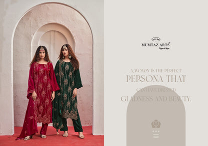 Maahi Mumtaz Arts Crush Velvet Suits Manufacturer Gujarat