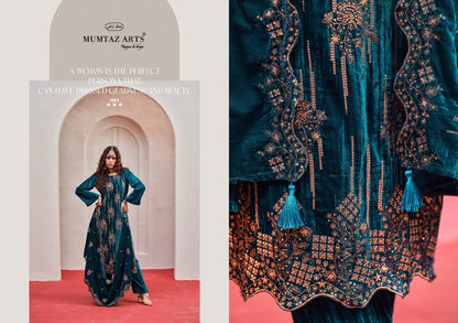 Maahi Mumtaz Arts Crush Velvet Suits Manufacturer Gujarat