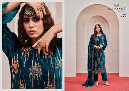 Maahi Mumtaz Arts Crush Velvet Suits Manufacturer Gujarat