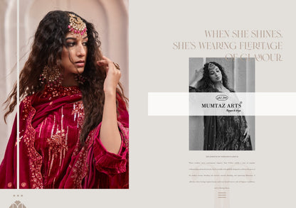 Maahi Mumtaz Arts Crush Velvet Suits Manufacturer Gujarat