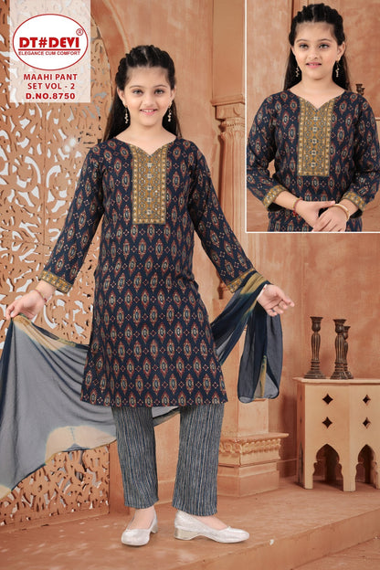 Maahi Vol 2 8750 Dt Devi Capsule Girls Readymade Pant Suits Manufacturer India