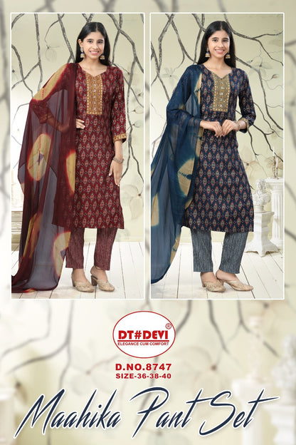 Maahika 8747 Dt Devi Capsule Girls Readymade Pant Suits Wholesale Price
